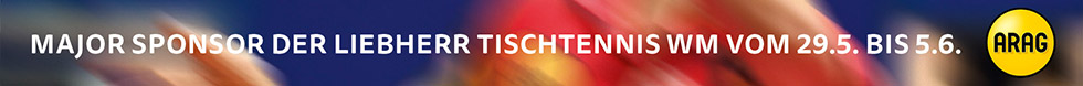 Major Sponsor der Liebherr Tischtennis WM 29.5 bis 26.6
